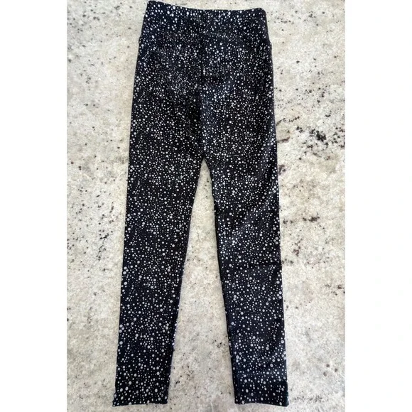 Noli Size S Black Reflective Speckled Print Leggings High Rise - Picture 2 of 6